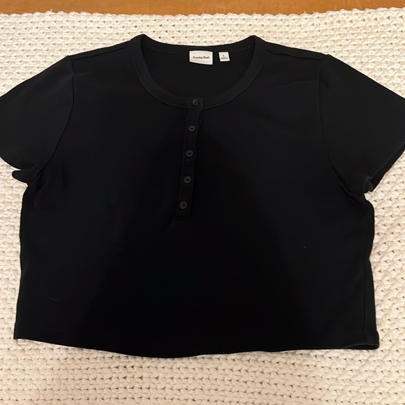 Sunday Best Tops - Ribbed crop button up top